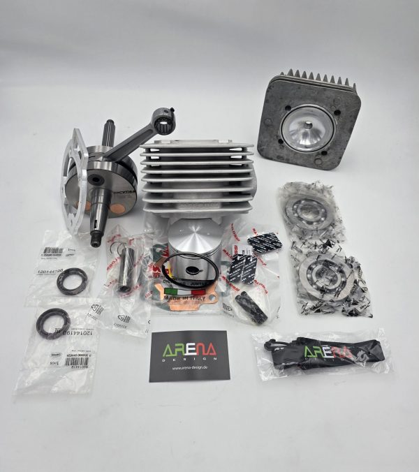 Piaggio SKR 125 ZYLINDER Malossi 172cc AC bearbeitet für SM06 Auspuff + BGM Langhubkurbelwelle 55/110 + Spacer + MODULARKOPF + Piaggio Lager + Corteco Simmerringe + RMS Dichtungsatz – Bild 3