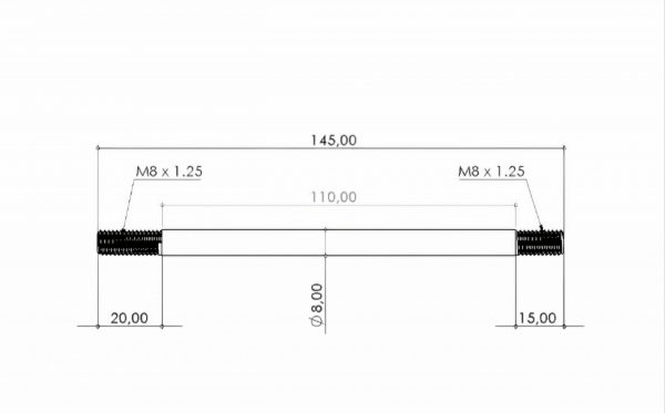 ARENA DESIGN Stehbolzen M8x145mm Gilera Runner / Skipper / Typhoon 125 – 180 – Bild 2