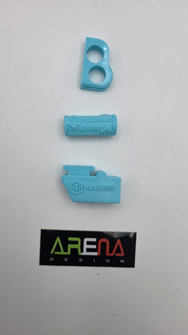 PIAGGIO (MIAMI BLU) SET - Zündungsdeckelgummi, Kickstartergummi, Hauptständer Anschlaggummi für Piaggio & Gilera 125-150-180 2-Takt