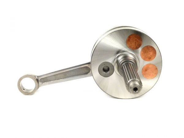 Kurbelwelle -BGM Evolution 52mm Hub, 105mm Pleuel Ø=90mm Wangen- Piaggio Maxi 2-Takt, Aprilia SR125, Gilera Runner 125FX, 180FXR, Italjet Dragster 125, 180, Piaggio SKR125, SKR150, TPH125, Skipper125, Skipper150, Hexagon 125EX, 150EX, 125LX, 180LXT – Bild 5