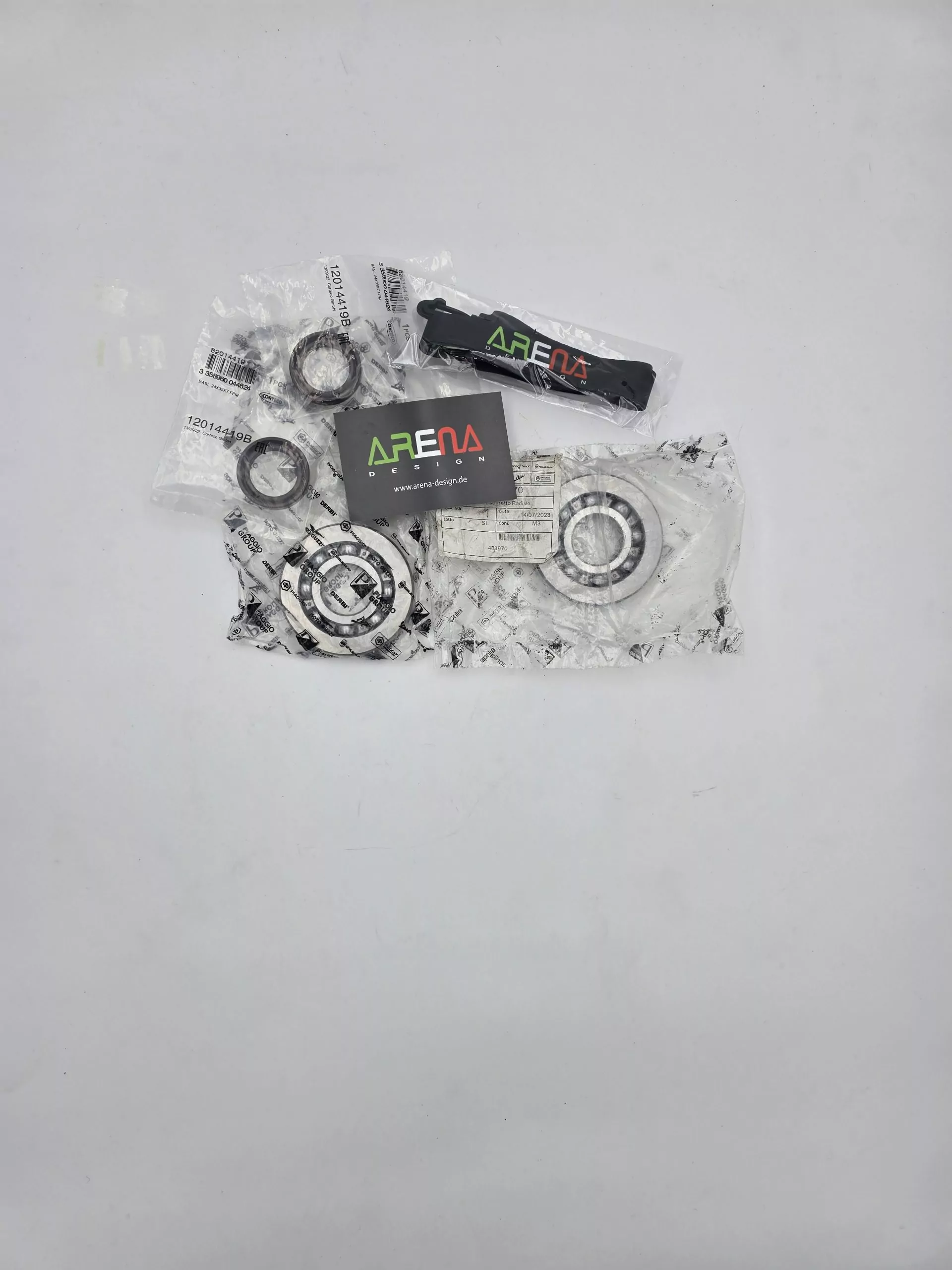 Original Piaggio Kurbelwellenlager mit Corteco Simmerringe für alle Piaggio und Gilera 2-Takt Maxi Motoren – Bild 3