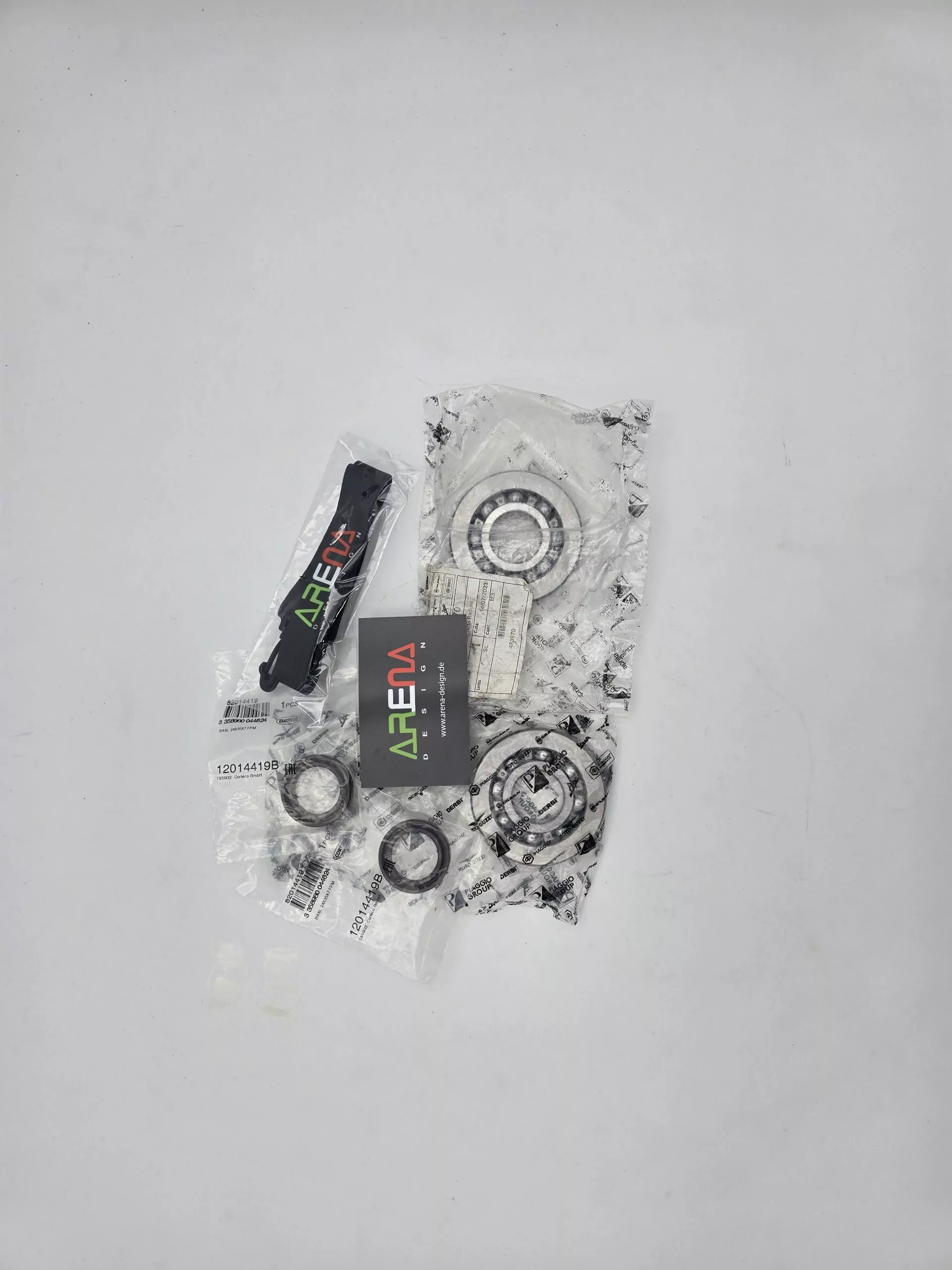 Original Piaggio Kurbelwellenlager mit Corteco Simmerringe für alle Piaggio und Gilera 2-Takt Maxi Motoren – Bild 4