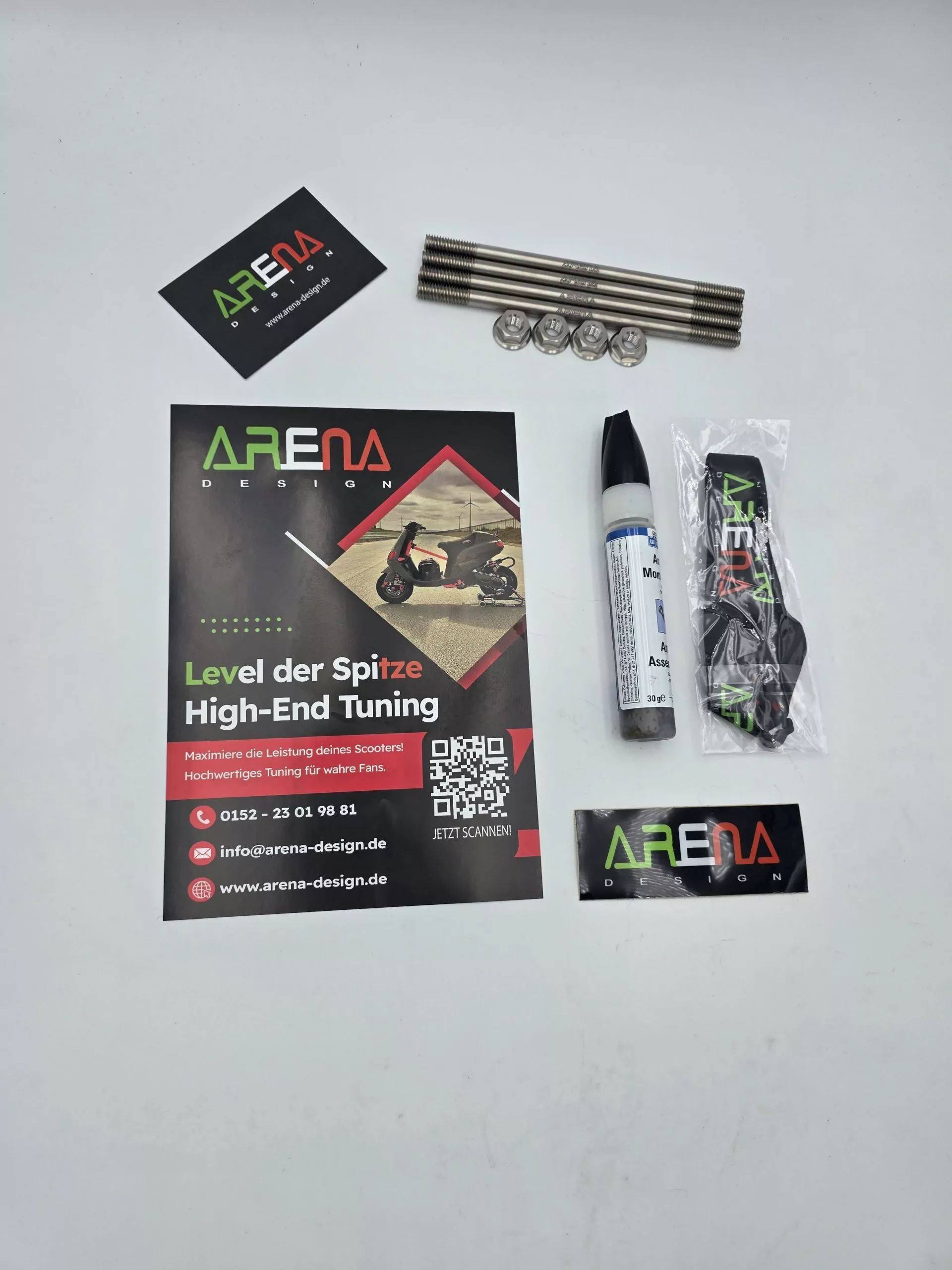 TITAN Stehbolzen + Müttern & Graphitfett | 55/110 Kurbelwelle | 2-Takt 180 LC Maxi Motoren – Bild 5