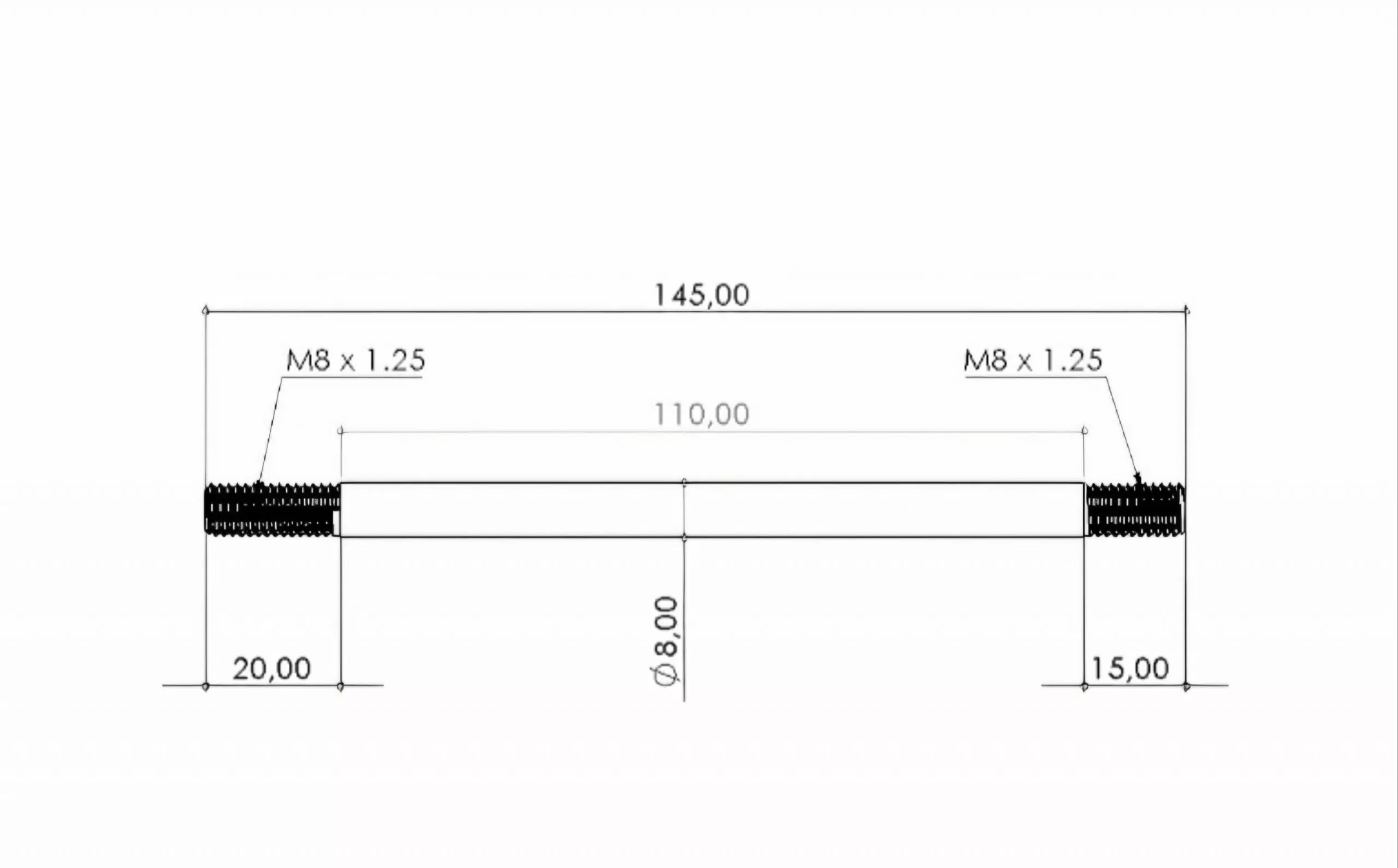 ARENA DESIGN Stehbolzen M8x145mm Gilera Runner / Skipper / Typhoon 125 – 180 – Bild 2
