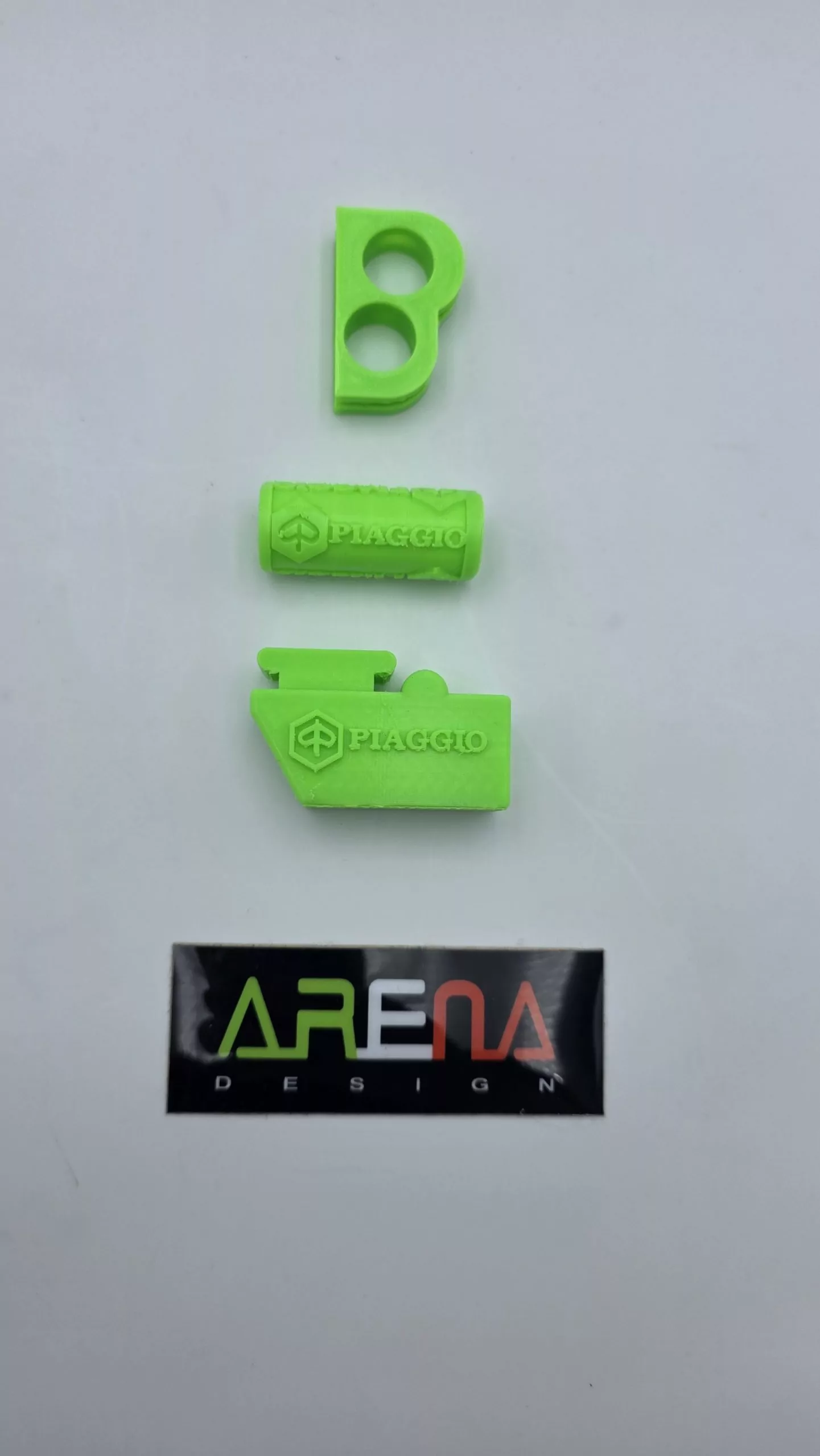 PIAGGIO (NEON GRÜN) SET - Zündungsdeckelgummi, Kickstartergummi, Hauptständer Anschlaggummi für Piaggio & Gilera 125-150-180 2-Takt