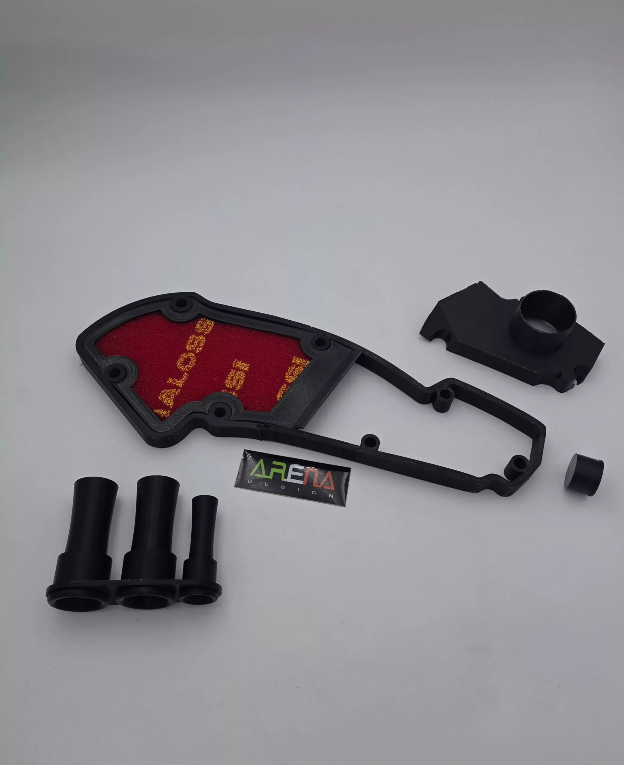 WARP3 AIRBOX UPGRADEKIT GILERA RUNNER 180 Luftfilterkasten Tuning, volumenerweiterung Spacer, 50mm Anschlußtrichter, 4-teilig Rohrset, Verschlusseinsatz. – Bild 2