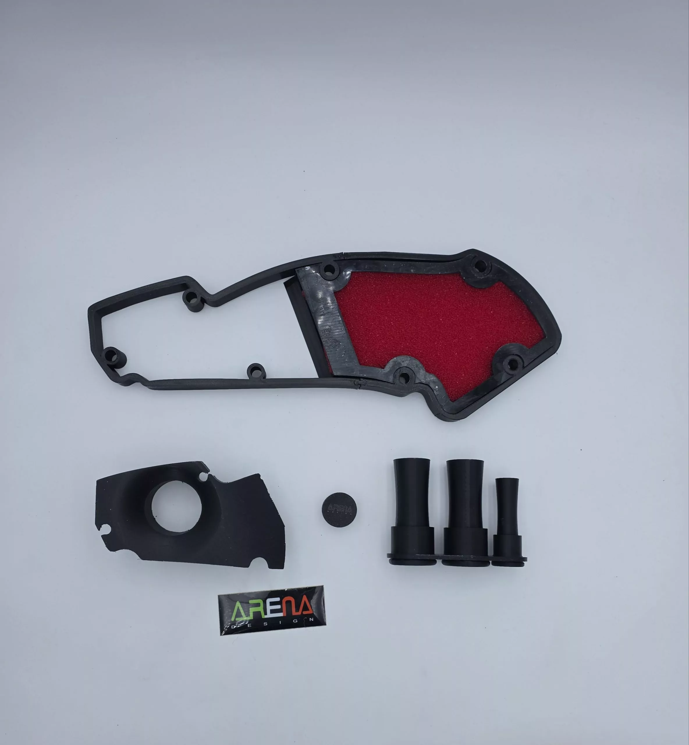 WARP3 AIRBOX UPGRADEKIT GILERA RUNNER 180 Luftfilterkasten Tuning, volumenerweiterung Spacer, 50mm Anschlußtrichter, 4-teilig Rohrset, Verschlusseinsatz.