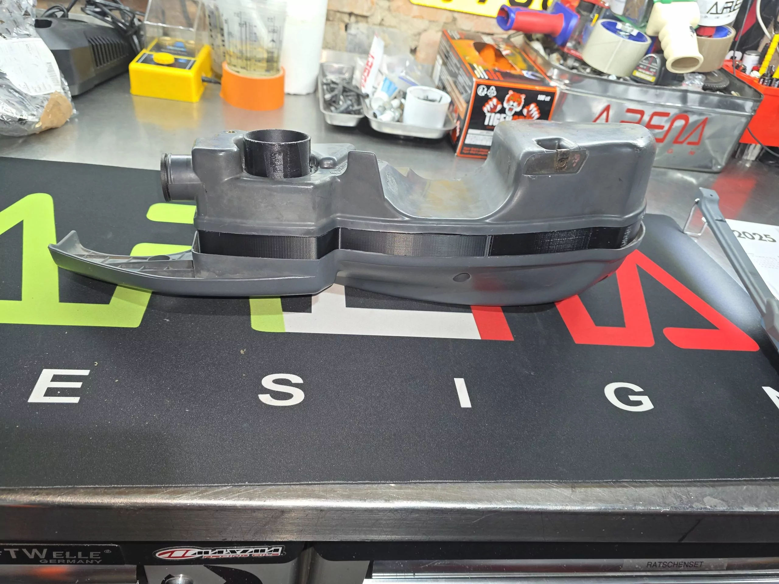 WARP3 AIRBOX UPGRADEKIT GILERA RUNNER 180 Luftfilterkasten Tuning, volumenerweiterung Spacer, 50mm Anschlußtrichter, 4-teilig Rohrset, Verschlusseinsatz. – Bild 13