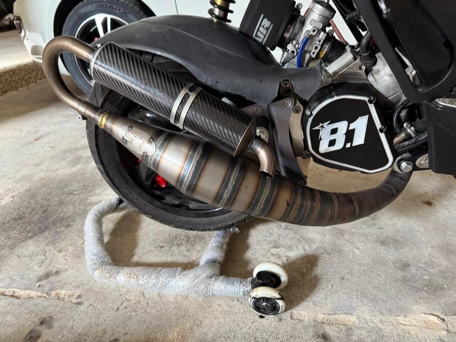 ST Scootertube Zusatzschwinge für Ottopuntouno 8.1 Motorgehäuse mit zweiter Federbeinaufnahme - Gilera Runner 180cc 2T – Bild 2